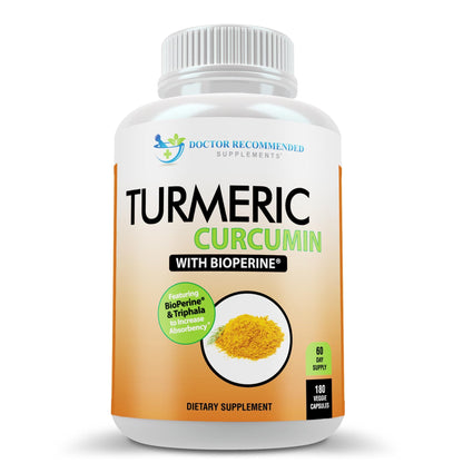 Turmeric Curcumin Supplement 2250mg/day - Veggie Caps | 95% Curcuminoids + BioPerine - 180 Count - Organic