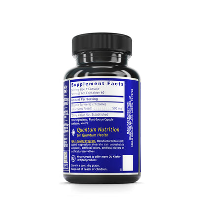 Quantum Nutrition Labs Turmeric - 500 mg Turmeric Capsules | Curcumin Supplement for Liver Support | 60 Vegetarian Capsules