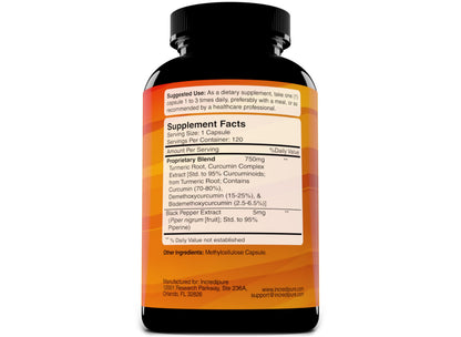 Turmeric Curcumin Supplement w/ BioPerine – 755mg per Capsule | Curcumin Incredipure