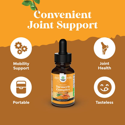 Organic Turmeric Liquid Drops for Adults – Turmeric Curcumin with Black Pepper & Ginger (60ml)