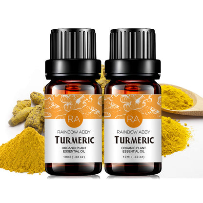 2-Pack Turmeric Essential Oil 100% Pure Organic Plant Oil for Diffuser, Hair & Skin Care - 2x10ml | Rainbow Abby