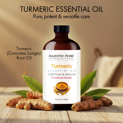Majestic Pure Turmeric Essential Oil – 100% Pure & Organic, 4 Oz