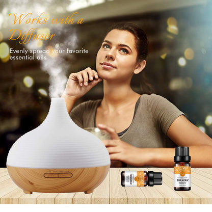 2-Pack Turmeric Essential Oil 100% Pure Organic Plant Oil for Diffuser, Hair & Skin Care - 2x10ml | Rainbow Abby