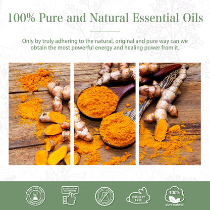 Turmeric 3.38fl.oz Essential Oil (100ml) | PHATOIL Pure Aromatherapy Oils for Diffuser, DIY Soap, Candle & Bath Bombs