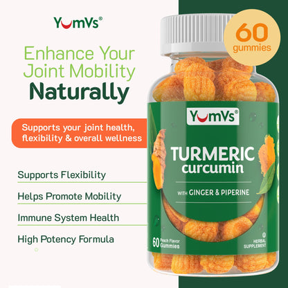 Curcumin Turmeric Gummies – Extra Strength 2000mg (8:1) – Peach Flavor, 60 Count
