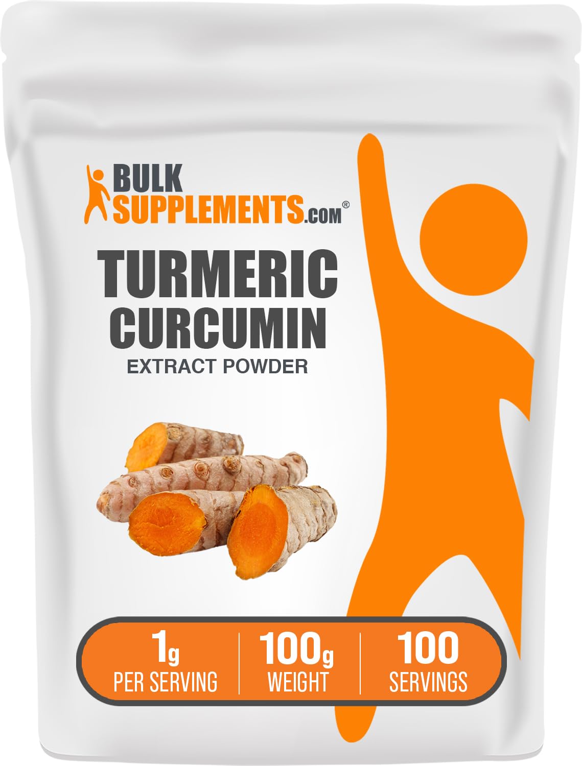 Turmeric Extract Powder — Gluten Free Turmeric Curcumin, 100g (3.5 oz) | 1g Serving | BulkSupplements.com