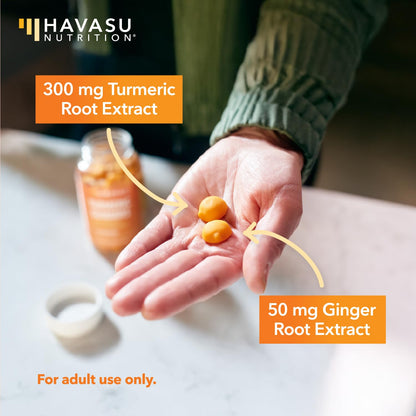 Turmeric Gummies with Ginger – 95% Curcuminoids, Peach, 60 Count (Vegan)