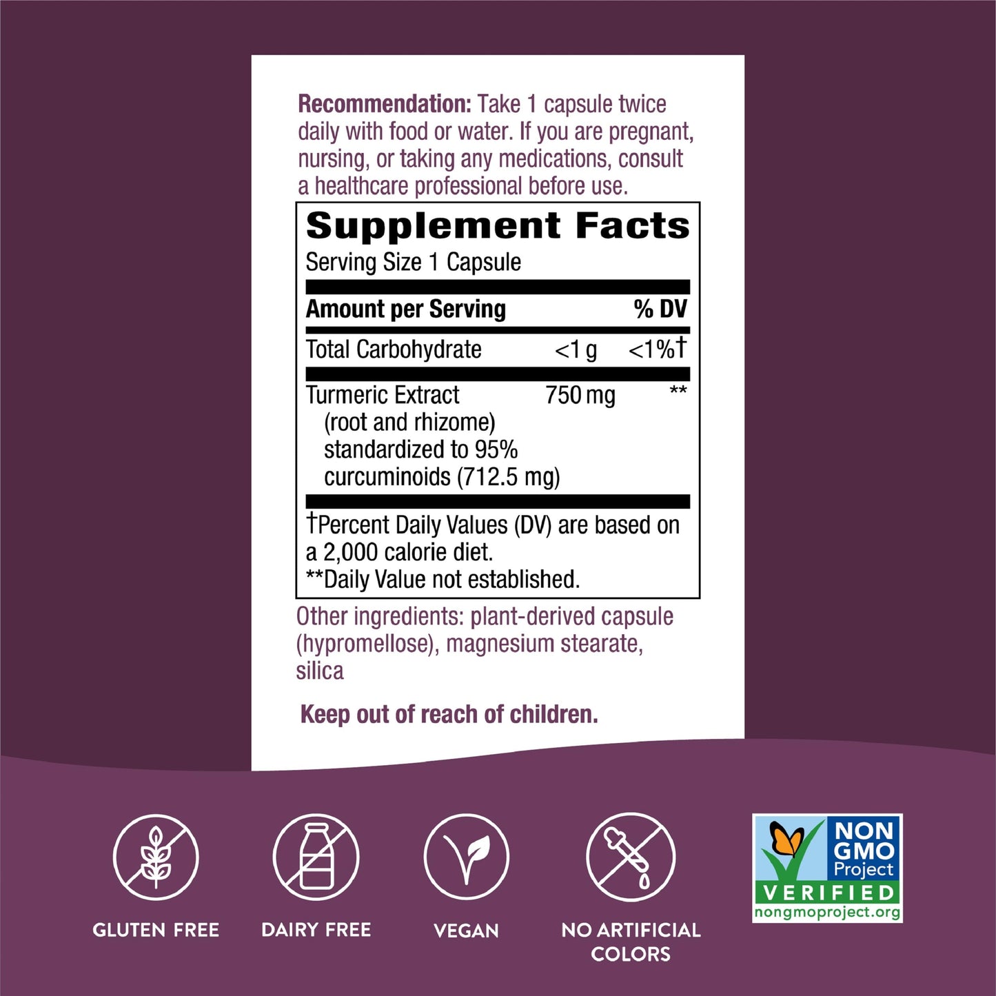 Nature's Way Turmeric Max Potency Premium Extract – Joint Support* (60 Vegan Capsules, Pack of 2)