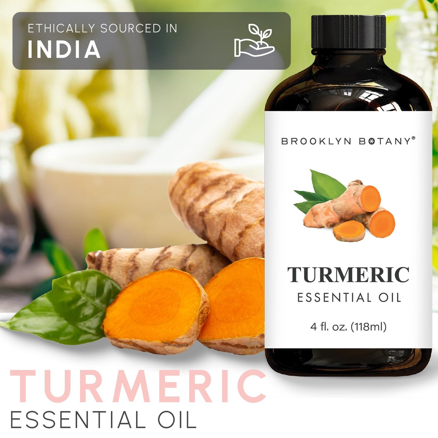 Brooklyn Botany Turmeric Essential Oil 4 oz, Pure & Natural