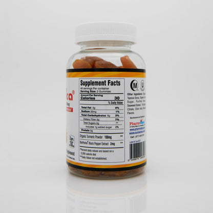 Turmerica Turmeric Curcumin Gummies 100mg with BioPerine – 90 Count | Made in USA