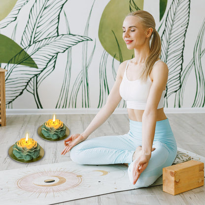 Turquoise Green Peony Flower Scented Candle – Jasmine, 3.3in, Pastel Gift