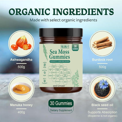 tuyapio Sea Moss Gummies 16 in 1 – Irish Sea Moss Gummies for Women & Men