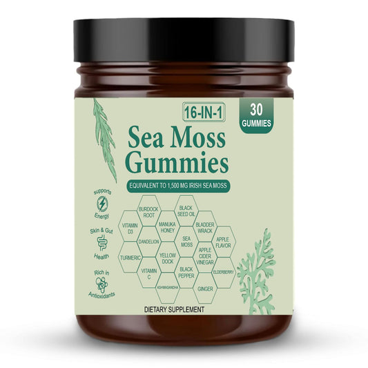 tuyapio Sea Moss Gummies 16 in 1 – Irish Sea Moss Gummies for Women & Men BritishVita | Premium UK Vitamins & Wellness Supplements