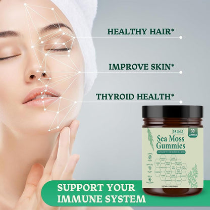 tuyapio Sea Moss Gummies 16 in 1 – Irish Sea Moss Gummies for Women & Men