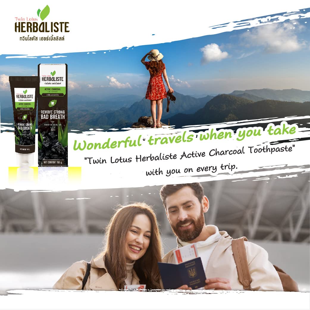 Twin Lotus Activated Charcoal Toothpaste - Fluoride-Free, SLS-Free, Teeth Whitening