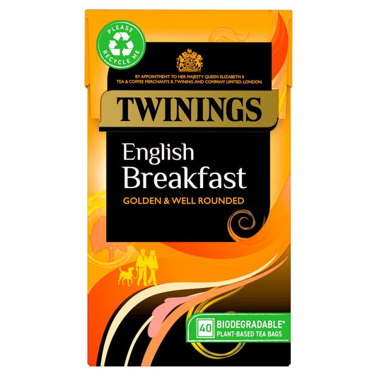 Twinings English Breakfast 40 Tea Bags 100g (Box of 4) BritishGram.com