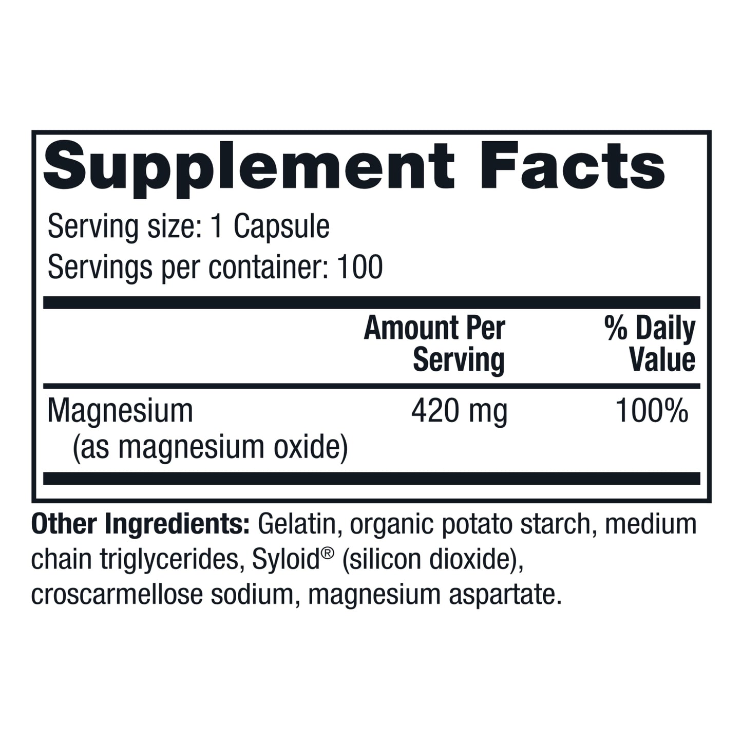 Twinlab Magnesium Caps - High Absorption Magnesium for Leg Cramps Relief | 420 mg, 100 Count, 2 Pack