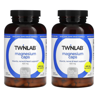 Twinlab Magnesium Caps - High Absorption Magnesium for Leg Cramps Relief