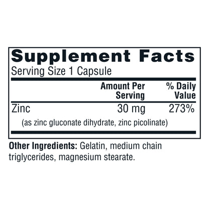 Twinlab Zinc Caps - Immune & Skin Health, 100 Capsules