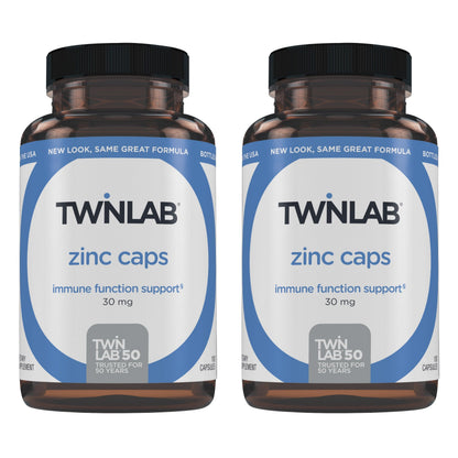 Twinlab Zinc Caps – Immune Support (Zinc Picolinate & Gluconate), 30mg, 100 Caps, 2 Pack