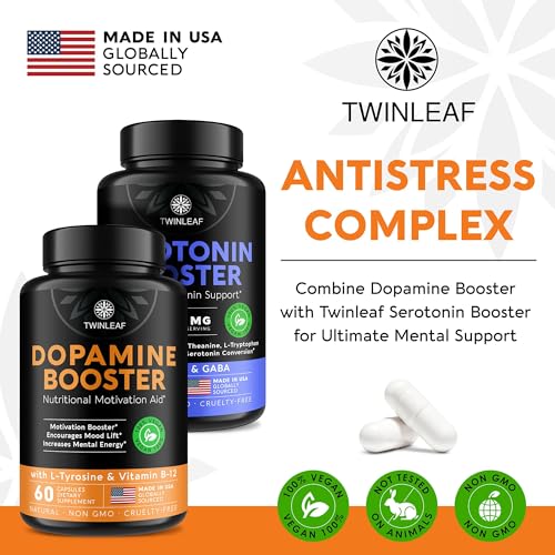 TWINLEAF Dopamine Brain Support Supplement - 1000 mg Blend | Made in USA | 60 Capsules