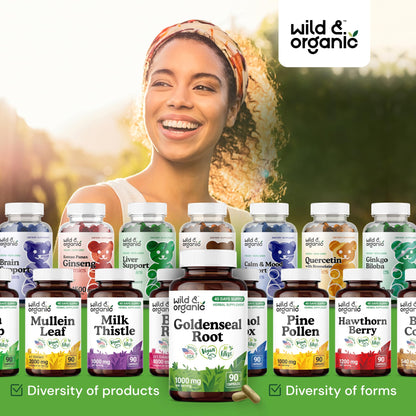 Wild & Organic Goldenseal Root Capsules 1000mg – Immune & Lung Support