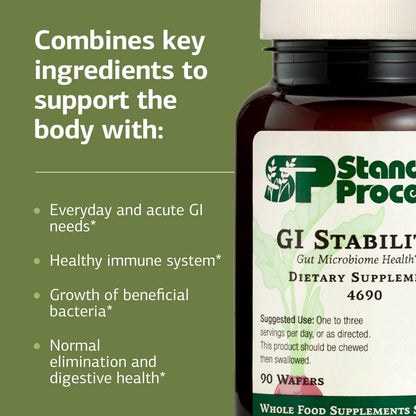 GI Stability – Gut Microbiome Health Prebiotic Supplement | Standard Process | 90 Wafers (45 Servings)