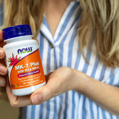 NOW Foods MK-7 Plus with K1 & MK-4 — Bone Health, 90 Veg Caps