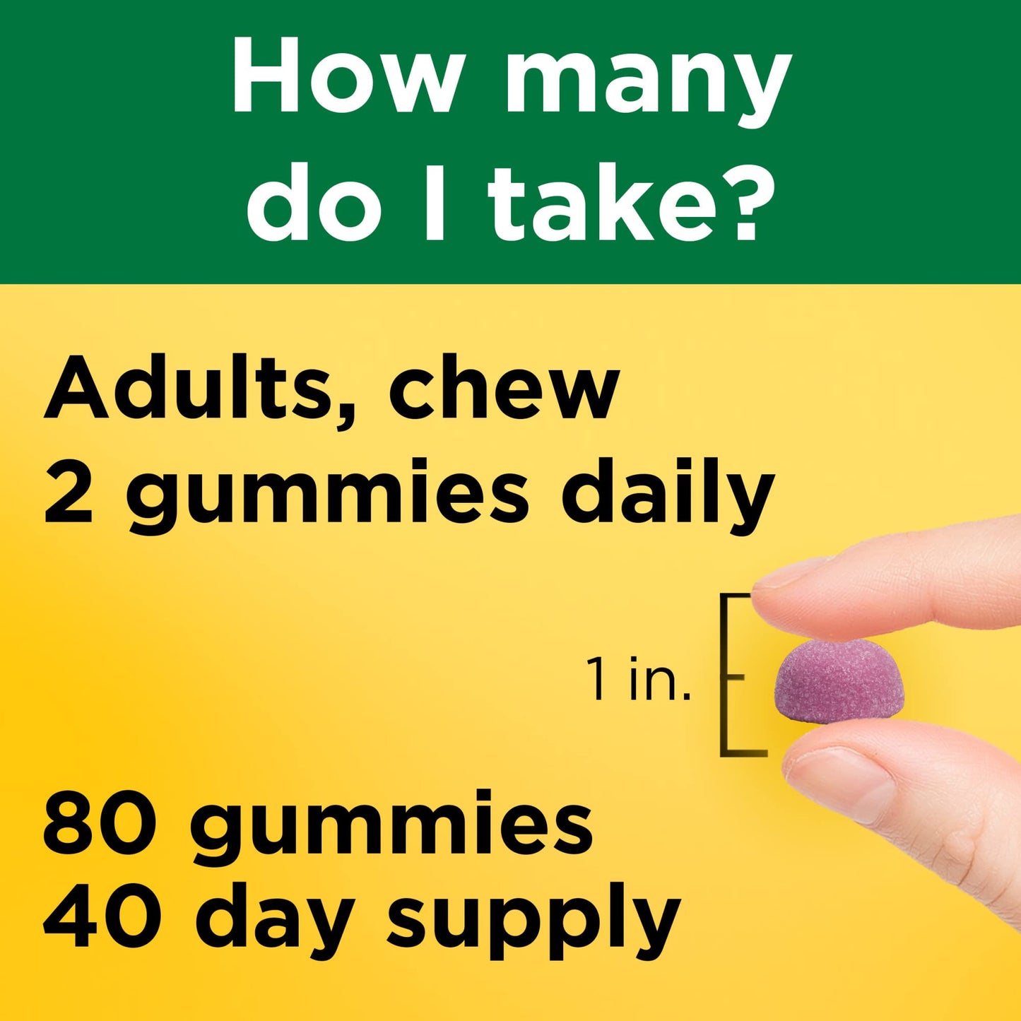 Nature Made Calcium Gummies 500 mg + Vitamin D3 – 80 Gummies, 40 Day Supply