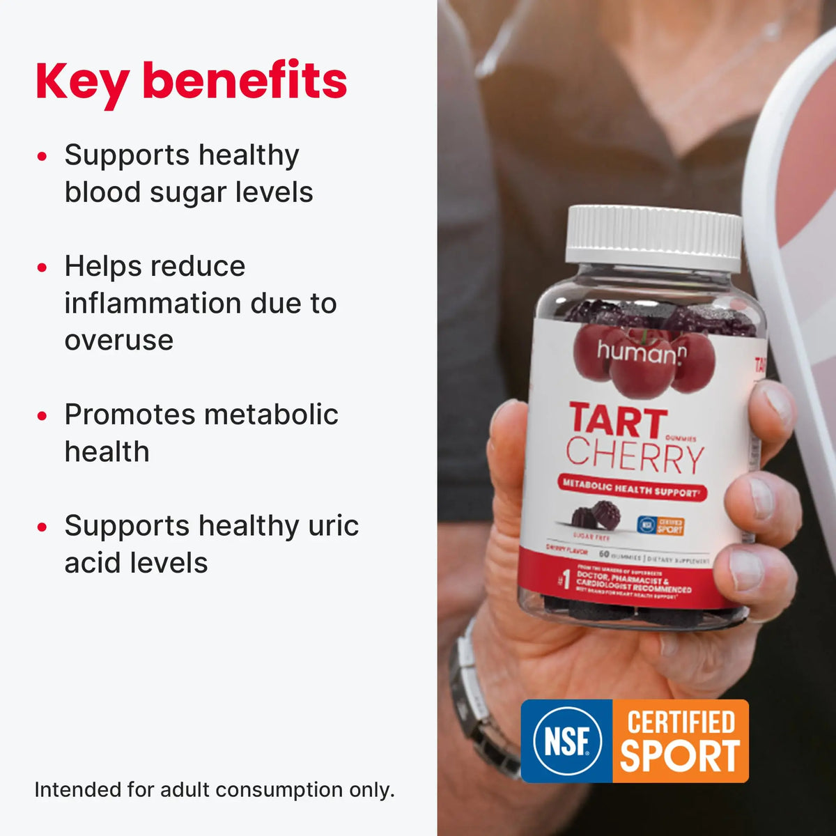 Humann Tart Cherry Gummies – NSF Certified Sport, Sugar-Free & Vegan BritishVita | Premium UK Vitamins & Wellness Supplements