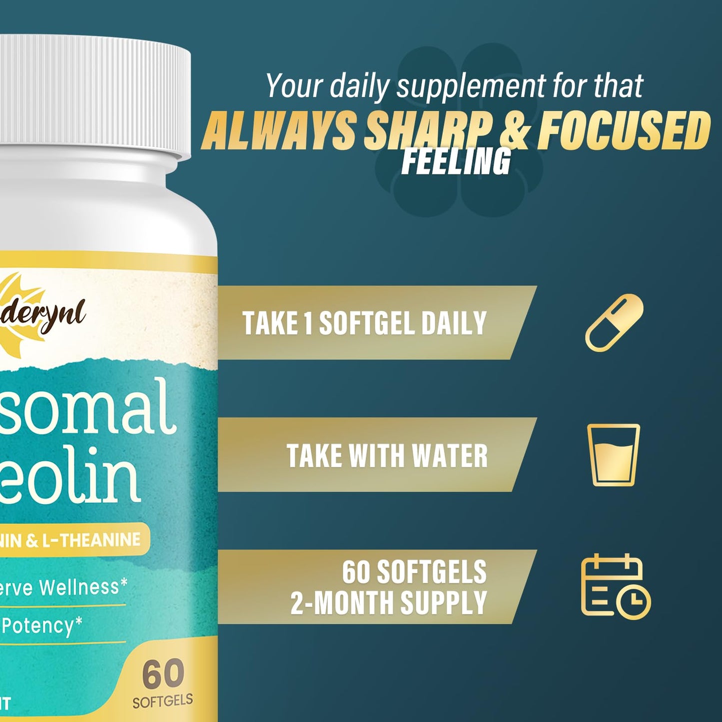 Liposomal Luteolin 200mg – Brain Support with Apigenin & L-Theanine