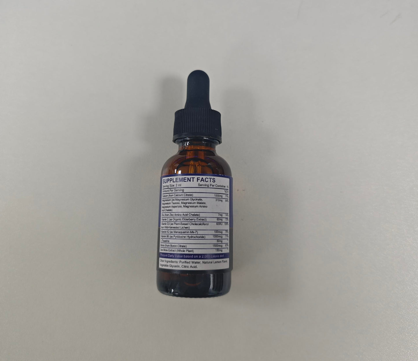 (2 Pack) Calcium Magnesium Zinc Liquid Drops - Lemon Flavor, Sugar Free