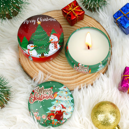 Christmas Candles Gift Set - 2-Pack 2.5oz Soy Wax Aromatherapy Candles for Women | Stress Relief & Holiday Gift