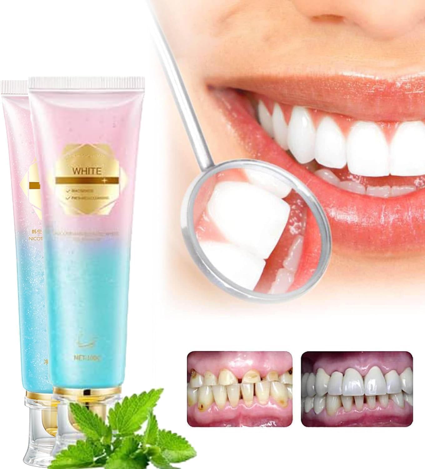 Niacinamide Whitening Toothpaste – 2 Pack | Fresh Breath & Stain Removal