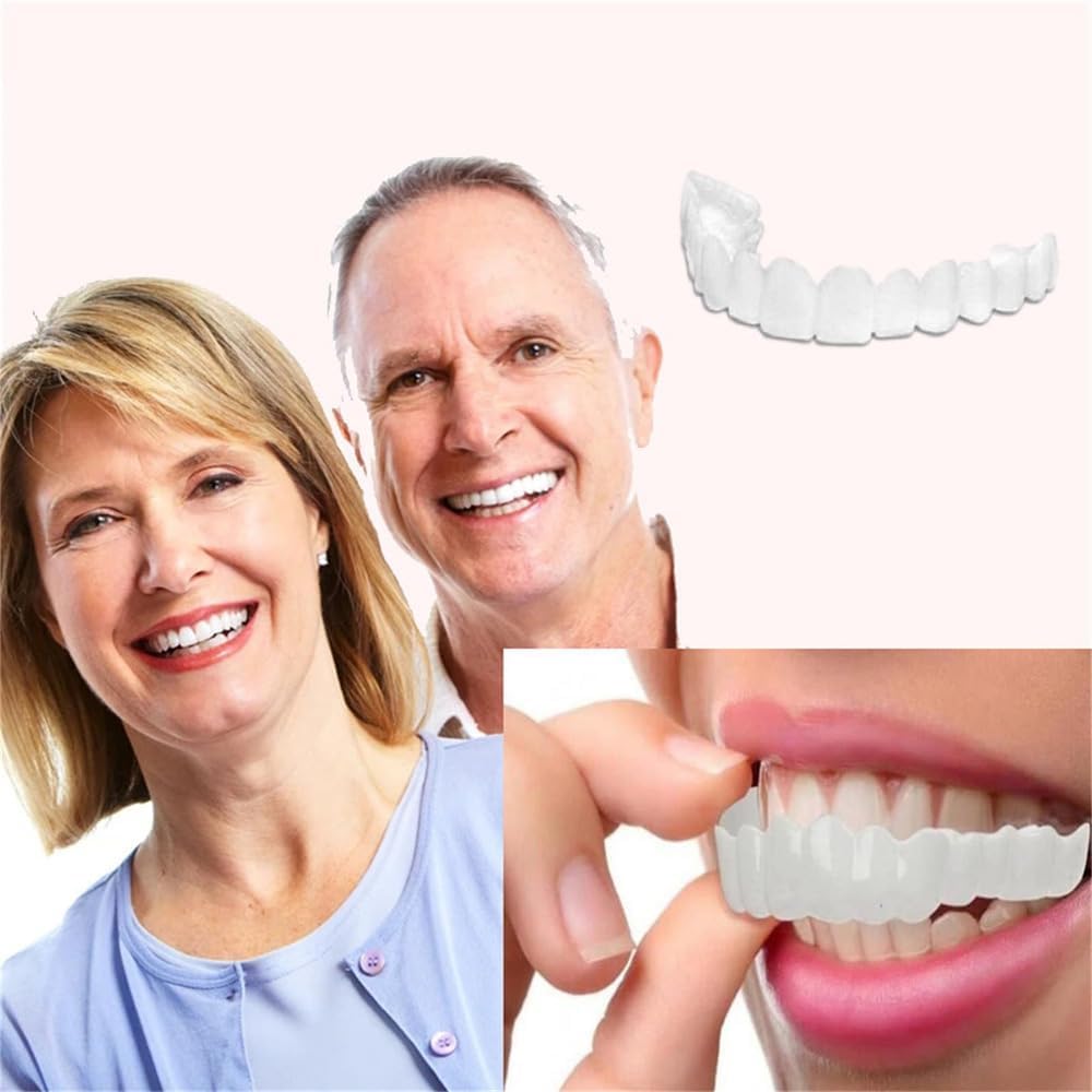 2 Pairs Temporary Smile Enhancer – Comfortable, Adjustable for Men & Women | White