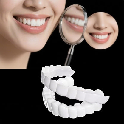 2 Pairs Temporary Smile Enhancer – Comfortable, Adjustable for Men & Women | White