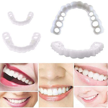 2 Pairs Temporary Smile Enhancer – Comfortable, Adjustable for Men & Women | White