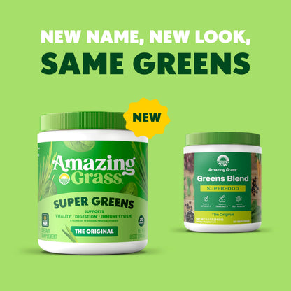 Amazing Grass Greens Blend Superfood – Organic Greens Powder with Spirulina & Probiotics