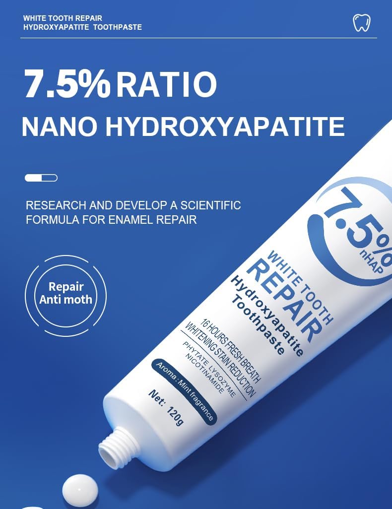 7.5% Hydroxyapatite Toothpaste 2 Pack – Enamel Protection, Fresh Breath, 8.46 oz