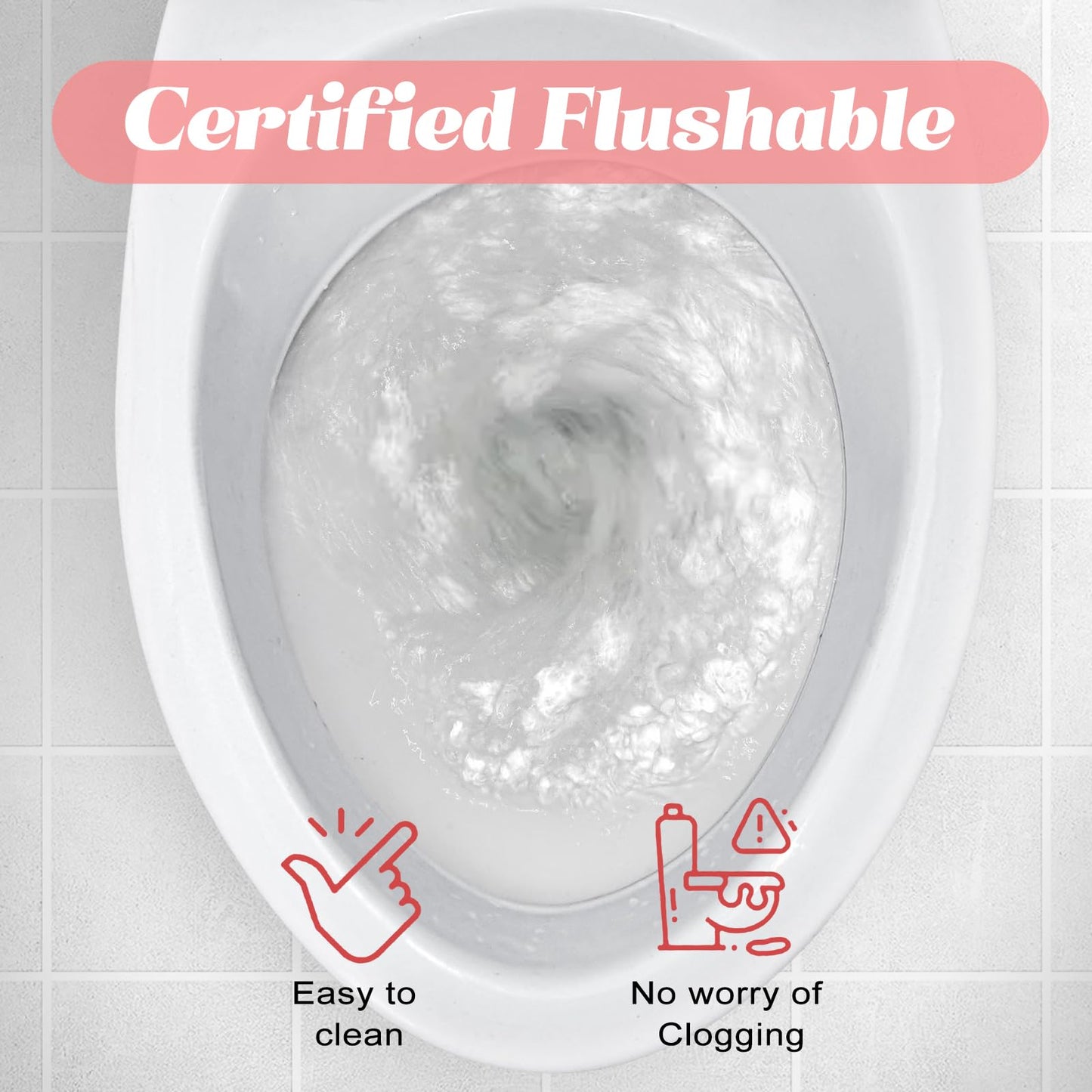 twoworld 200 Feminine Wipes Flushable Travel Wipes for Women | Individually Wrapped