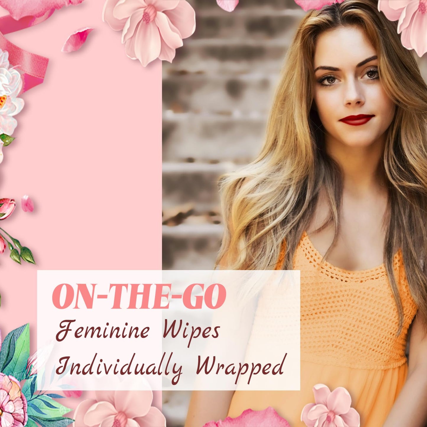 twoworld 200 Feminine Wipes Flushable Travel Wipes for Women | Individually Wrapped