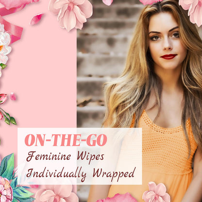 twoworld 200 Feminine Wipes Flushable Travel Wipes for Women | Individually Wrapped