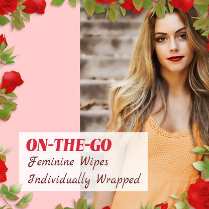 twoworld Feminine Wipes – Travel-Size, Flushable Wet Wipes for Women (Individually Wrapped)