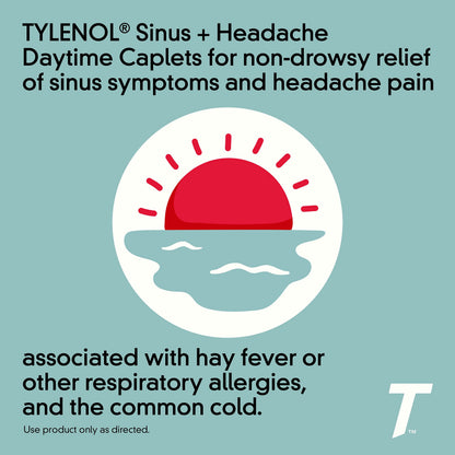 Tylenol Sinus + Headache Daytime Caplets — Non-Drowsy Sinus Relief & Headache Pain (24 ct)