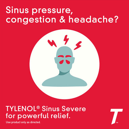 Tylenol Sinus Severe Daytime Caplets – Non-Drowsy Relief, 50 Travel Packs