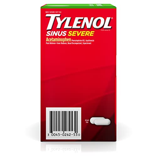 Tylenol Sinus Severe Daytime Caplets – Non-Drowsy Relief, 50 Travel Packs