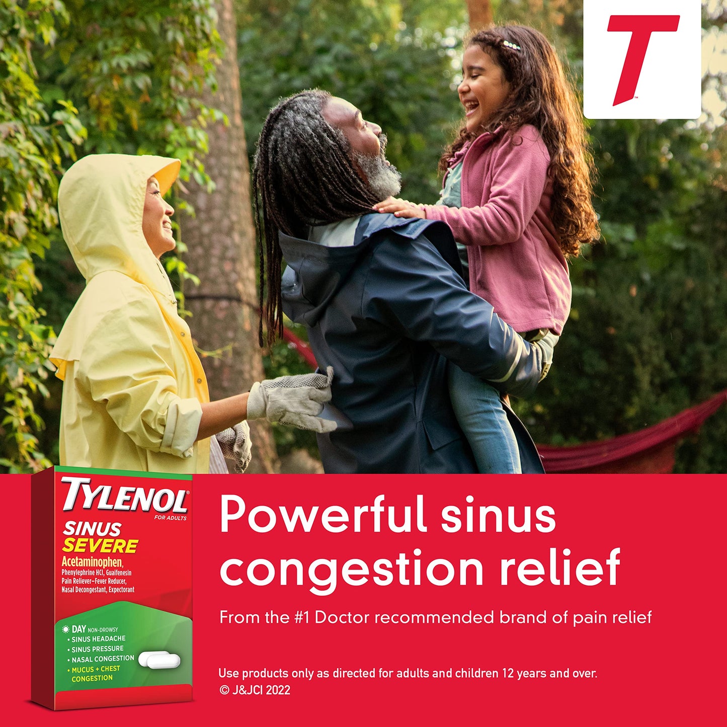 Tylenol Sinus Severe Daytime Caplets – Non-Drowsy Relief, 50 Travel Packs