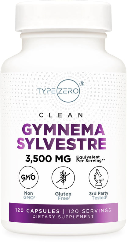 Type Zero Clean Gymnema Sylvestre Capsules – 120 Servings, 3,500 MG/Serving | Non-GMO, Gluten Free