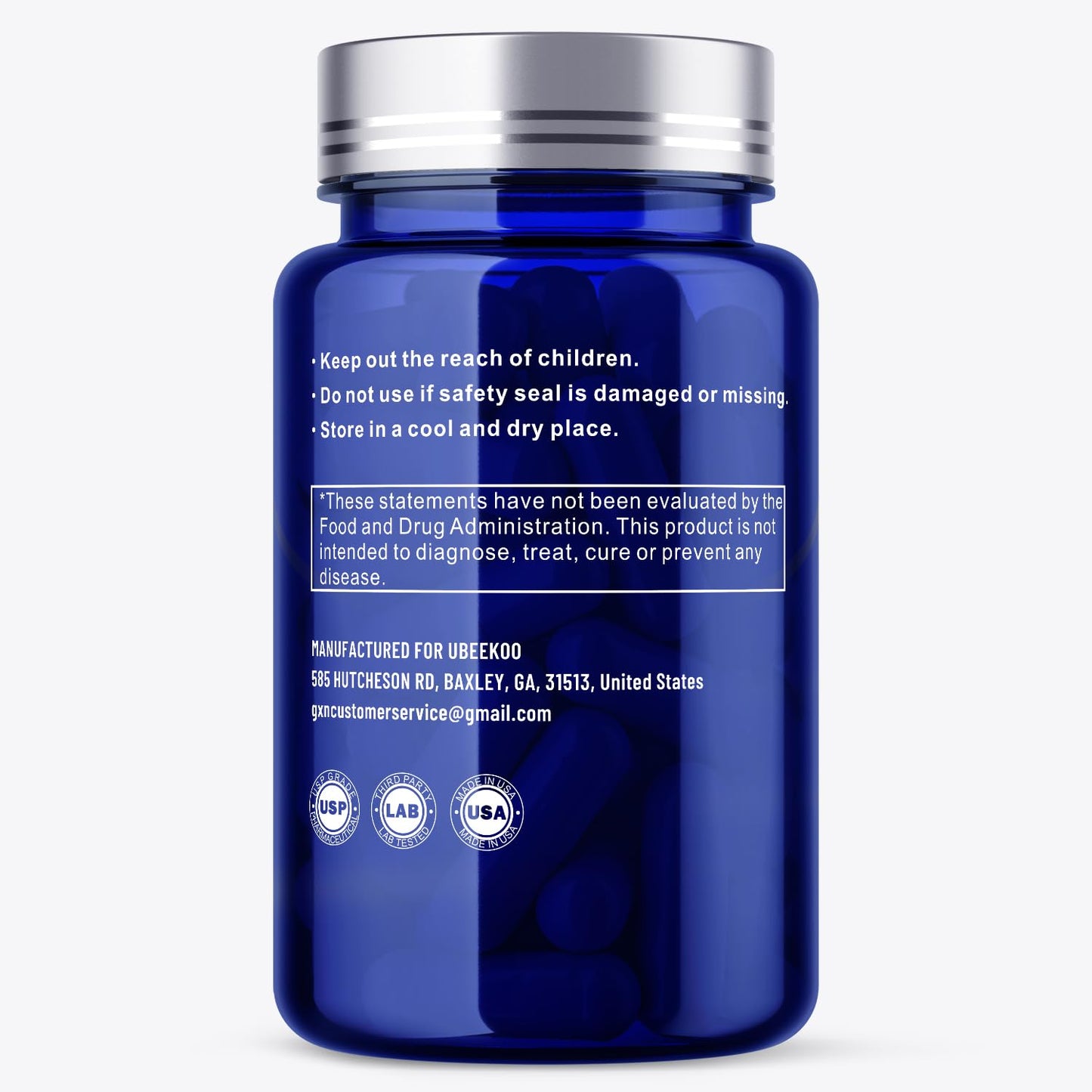 UBEEKOO 30mg Methylene Blue Capsules – Vitamin C & Organic Cacao, 60 Vegan