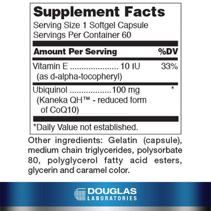 Douglas Laboratories Ubiquinol-QH | CoEnzyme Q10 to Support Healthy Aging and Cardiovascular Function | 60 Softgels